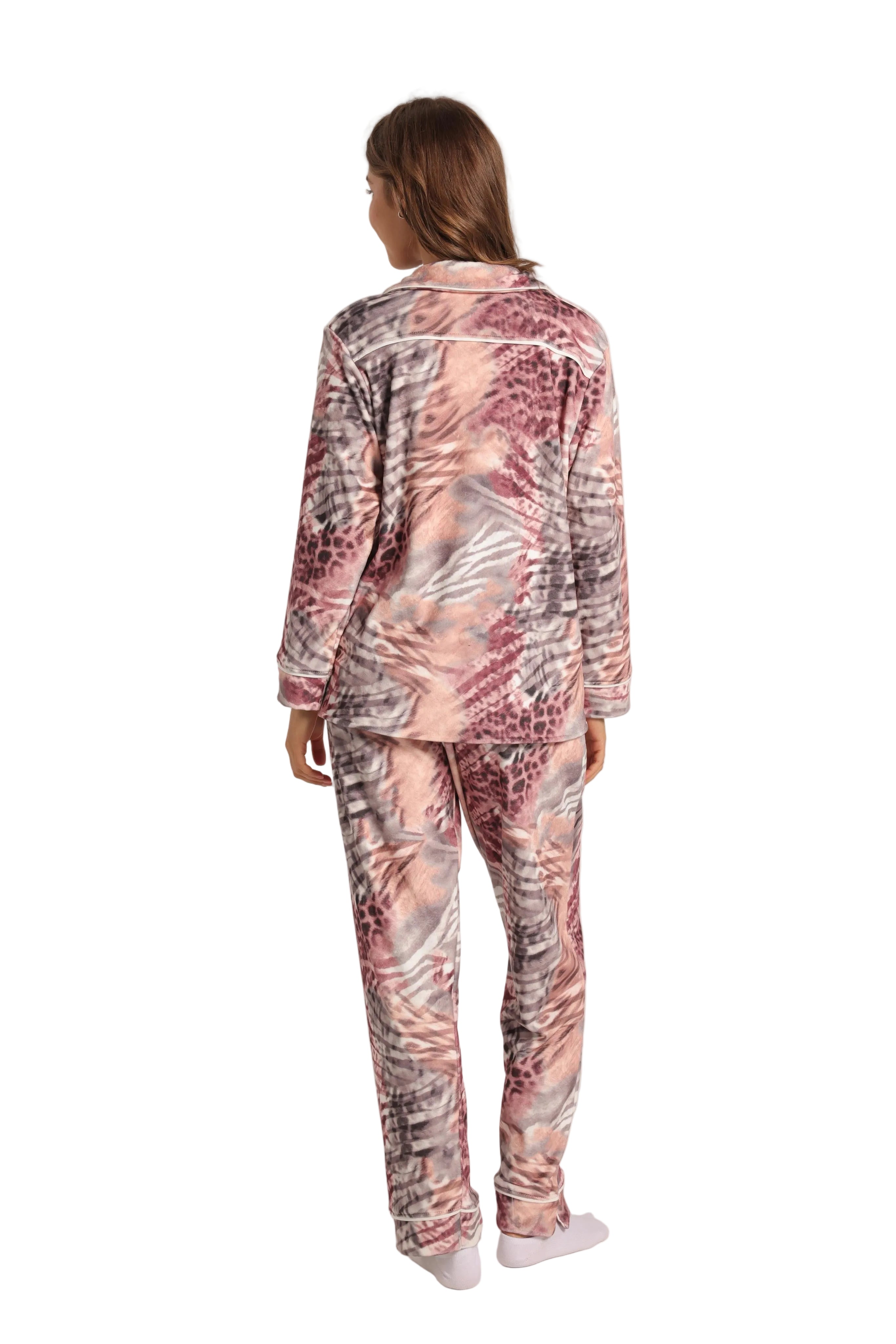 Women’s Printed Pajama Set – Soft & Comfortable Button-Up Sleepwear