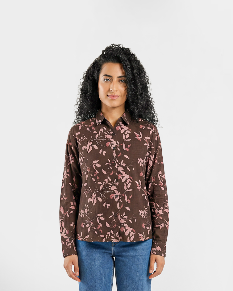Women Floral Button-Up Shirt