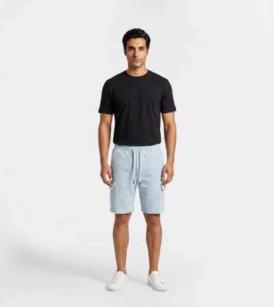 Men Ribbed Cargo Style Shorts