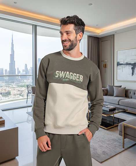 Men’s Cotton Loungewear Set with SWAGG Back Print