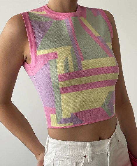 Womens Casual Crop Tops Trendy and Comfortable - Pink