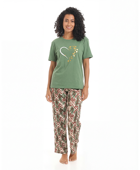 Women’s Strawberry Print Pajama Set – Casual Cotton Loungewear
