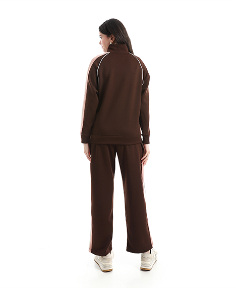 Women’s Retro-Sport Zip-Up Tracksuit Set