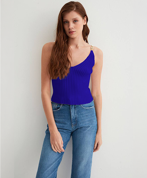 Womens Casual Tank Top With Fitted Design, Comfortable Fabric - Perfect For Everyday Wear - Sax