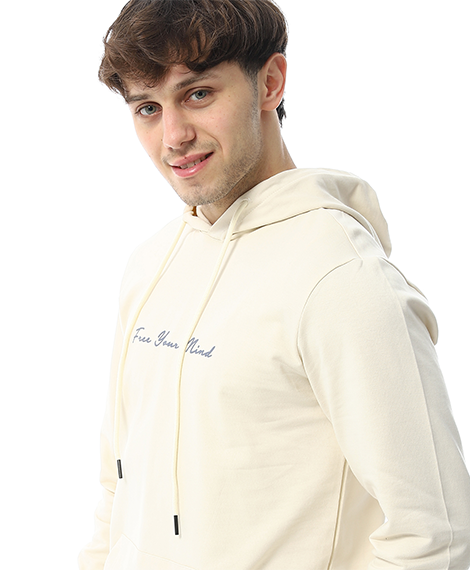 Mens Winter Hoodie Pajamas - Off-White