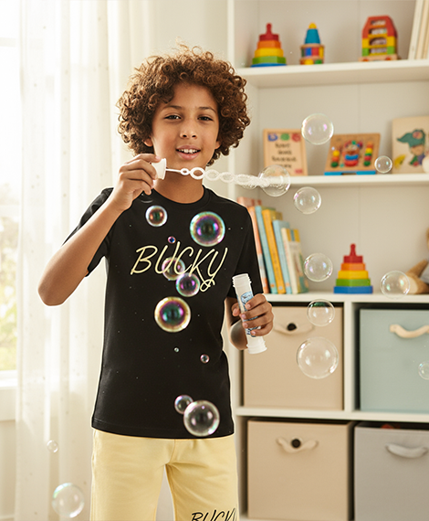 Boy's Jacquard Pajama Set with Printed