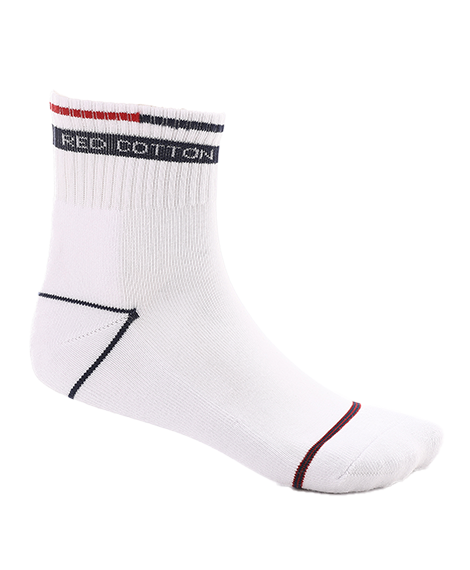 Mens Comfortable Mid Calf Socks - White