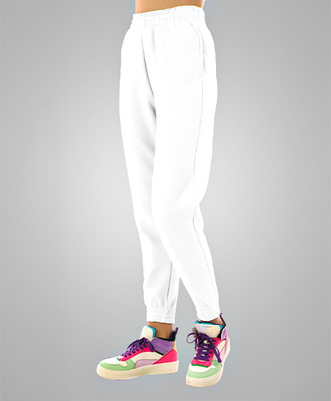 Joggy - 7634 Womens Casual Tracksuit Pants - White