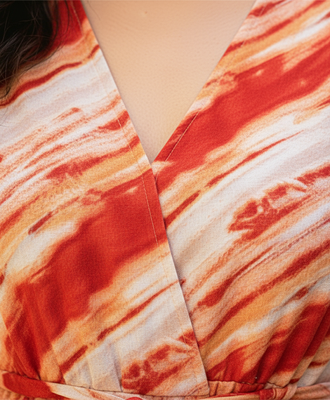 Elegant Orange Boho Dress