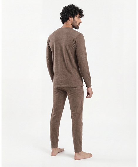 Brown Padded Thermal Set for Men - Red cotton