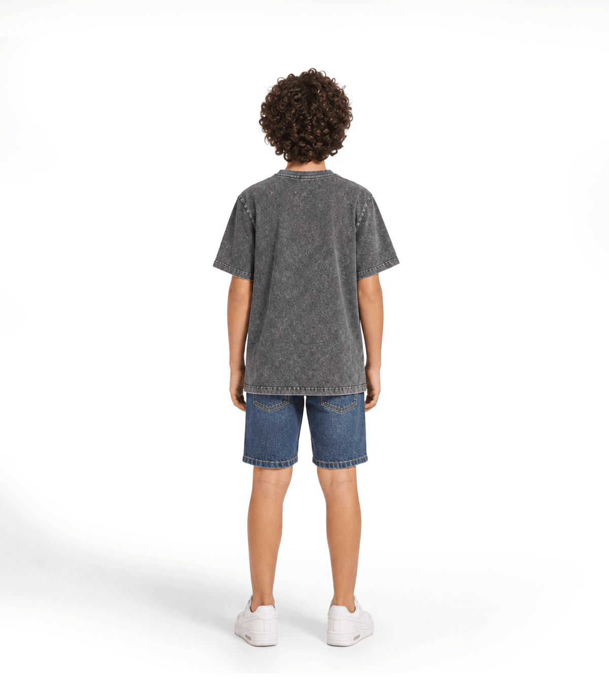 Boys’ Charcoal Grey Washed Graphic T-Shirt