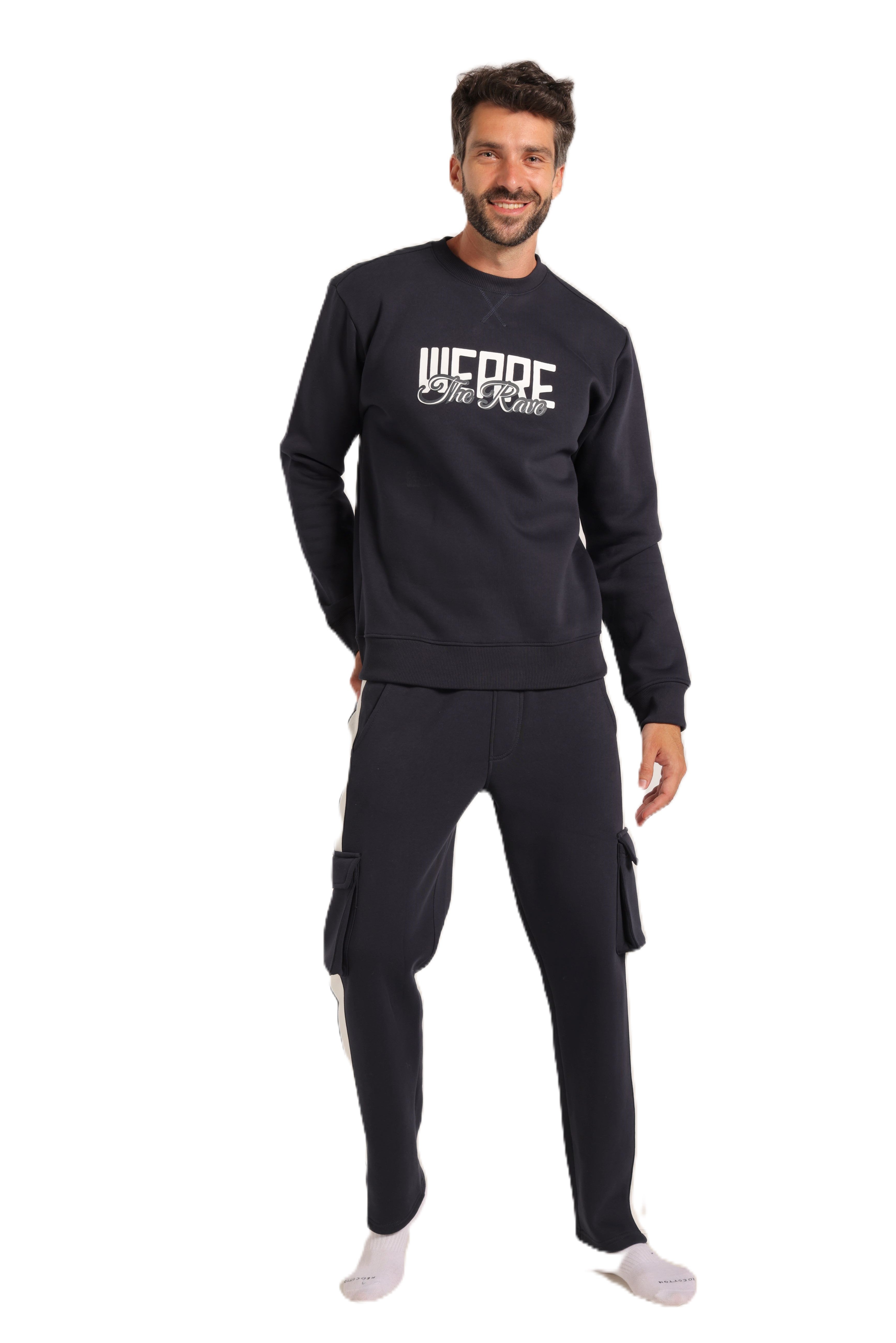 Men’s Navy Blue Sweatshirt & Jogger Set