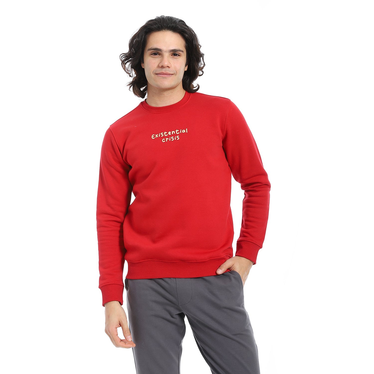 Mens Crewneck Sweatshirt - Style & Comfort Combined - Red