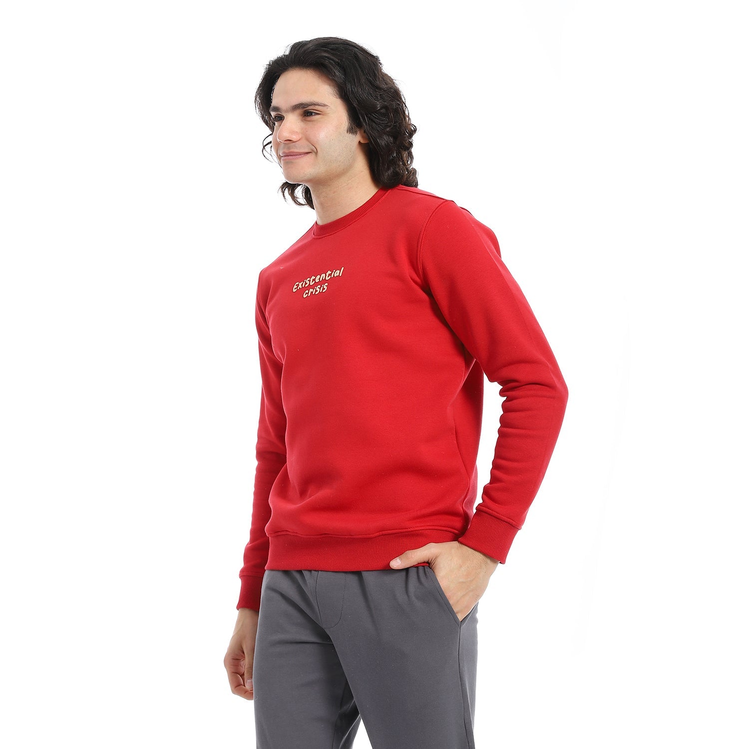 Mens Crewneck Sweatshirt - Style & Comfort Combined - Red