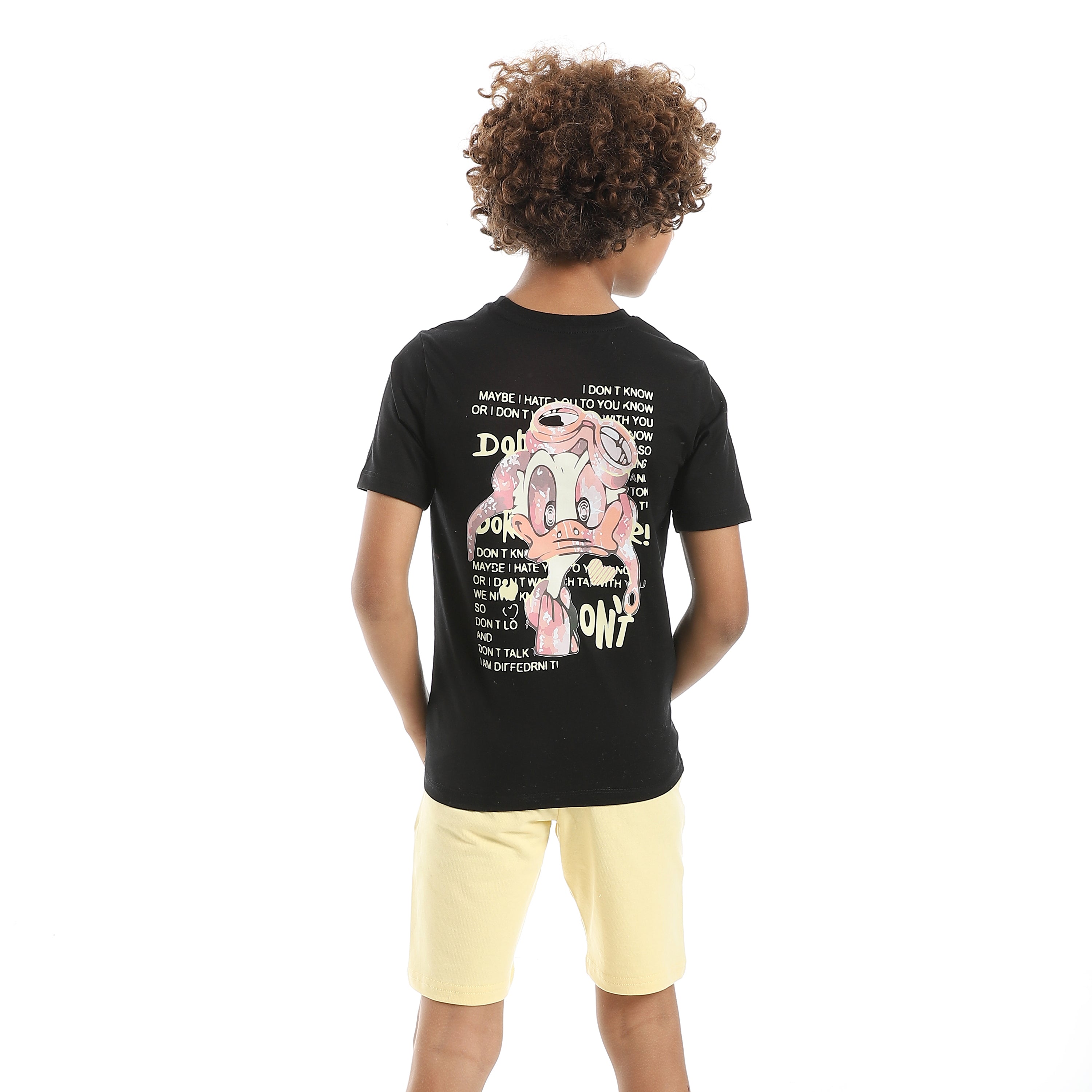 Boy's Jacquard Pajama Set with Printed