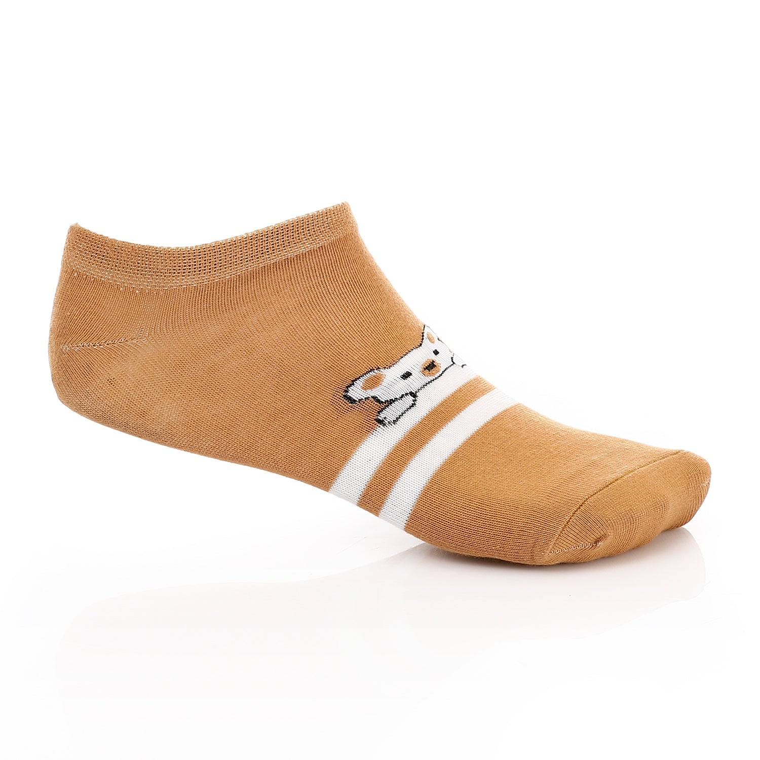 Womens No Show Socks With Drawings - Beige