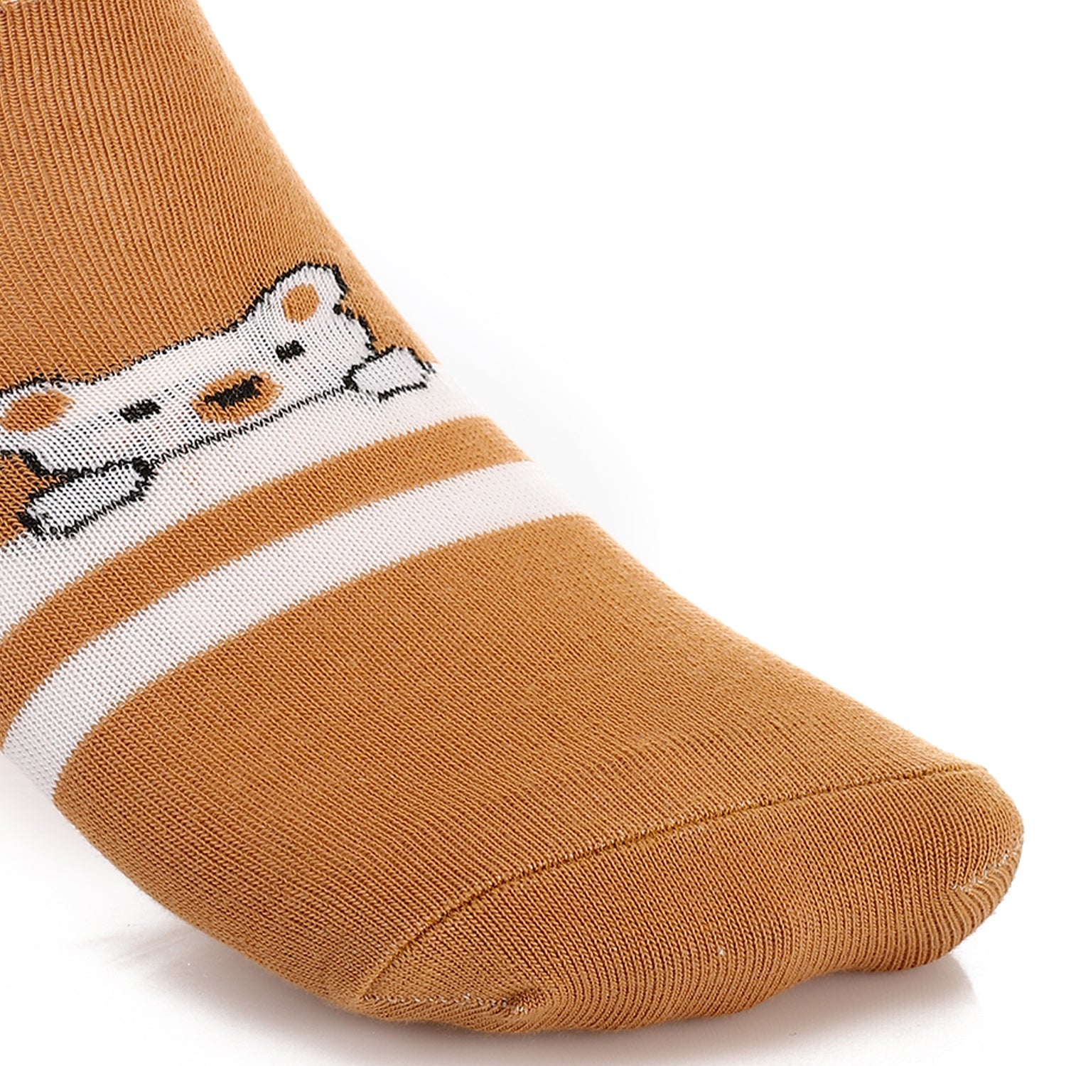Womens No Show Socks With Drawings - Beige