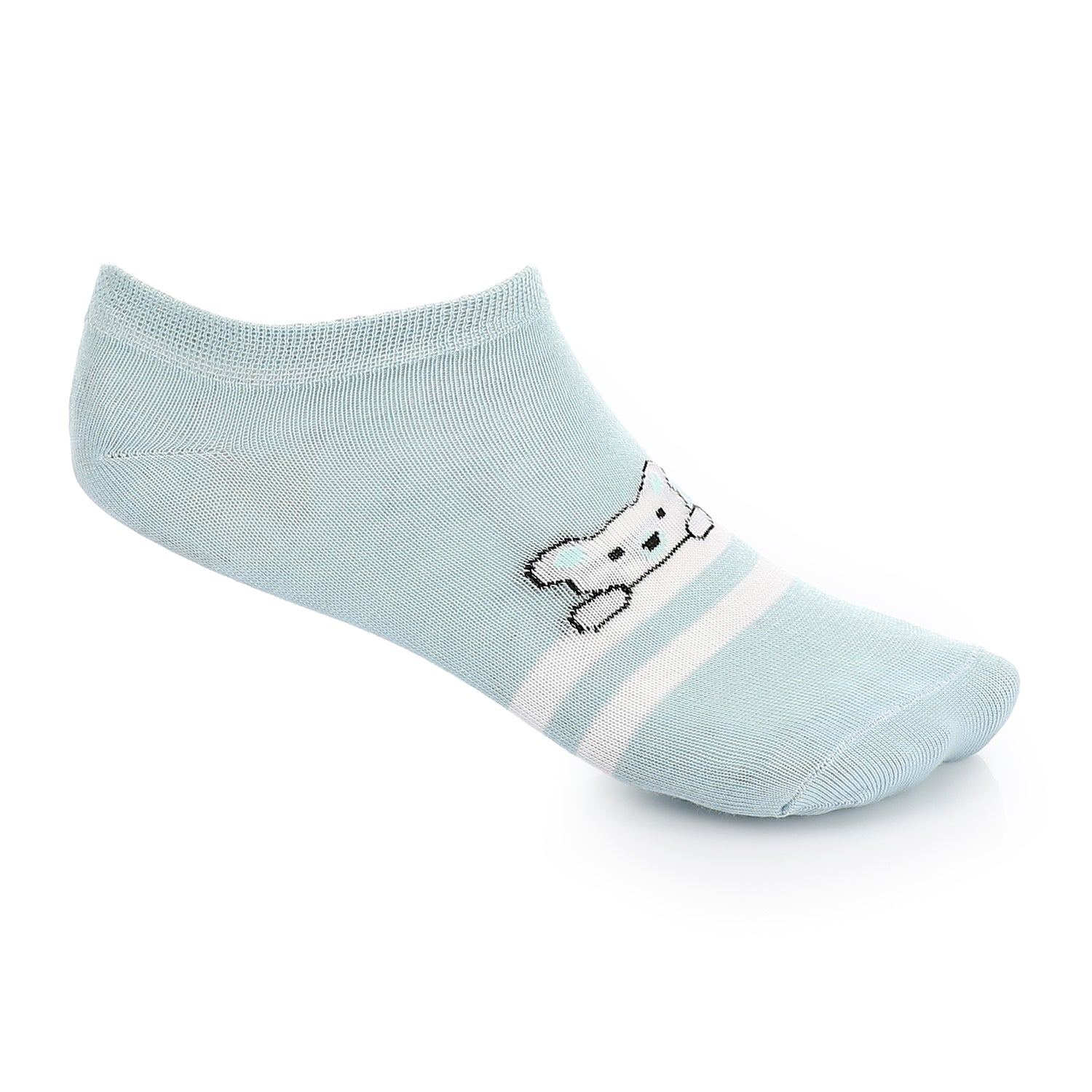Womens No Show Socks With Drawings - Blue