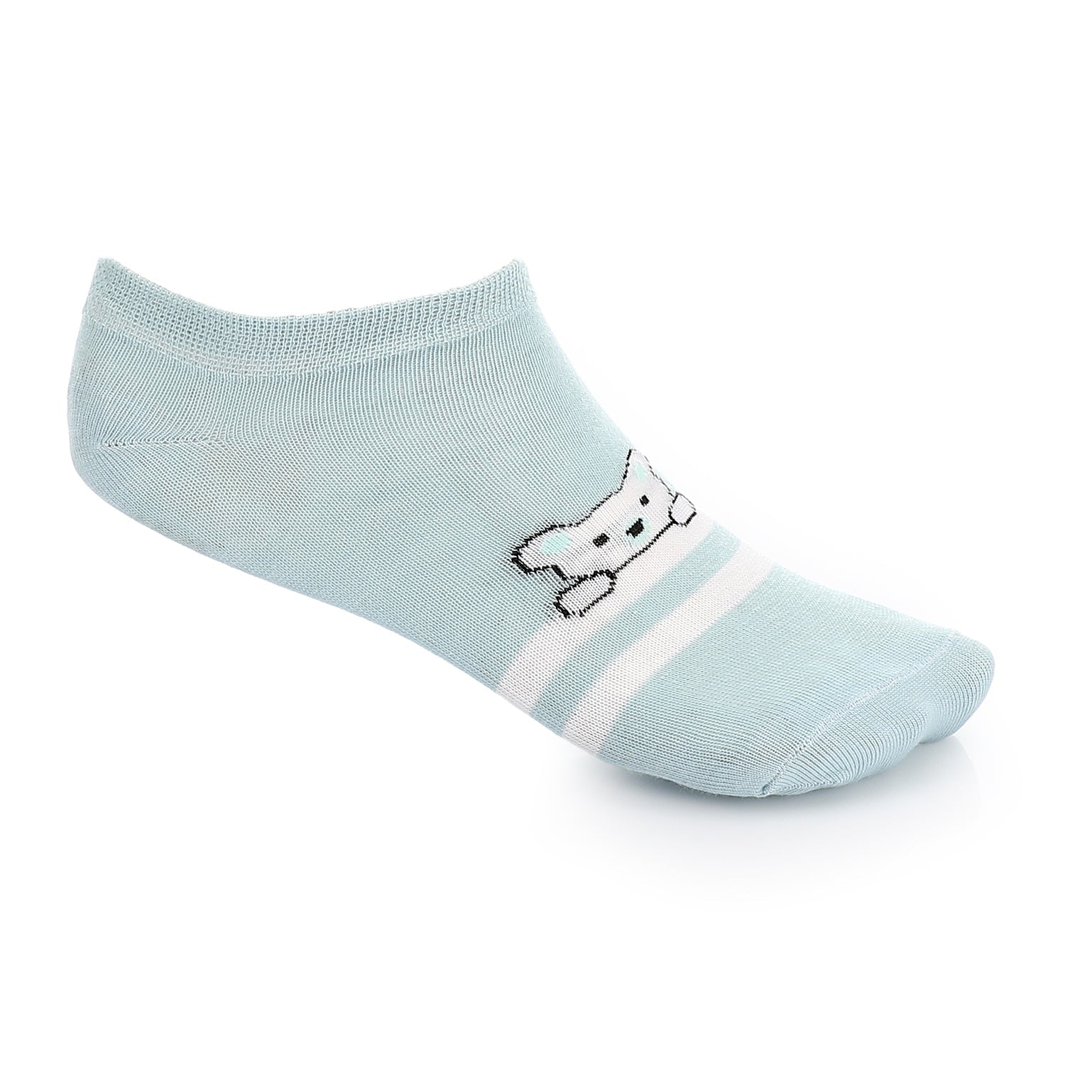 Womens No Show Socks With Drawings - Blue