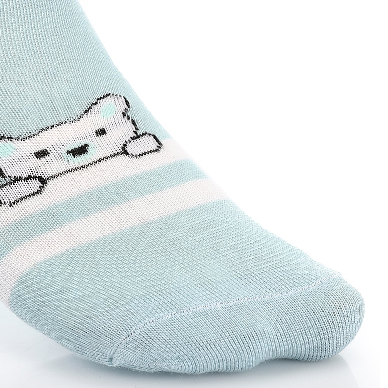Womens No Show Socks With Drawings - Blue