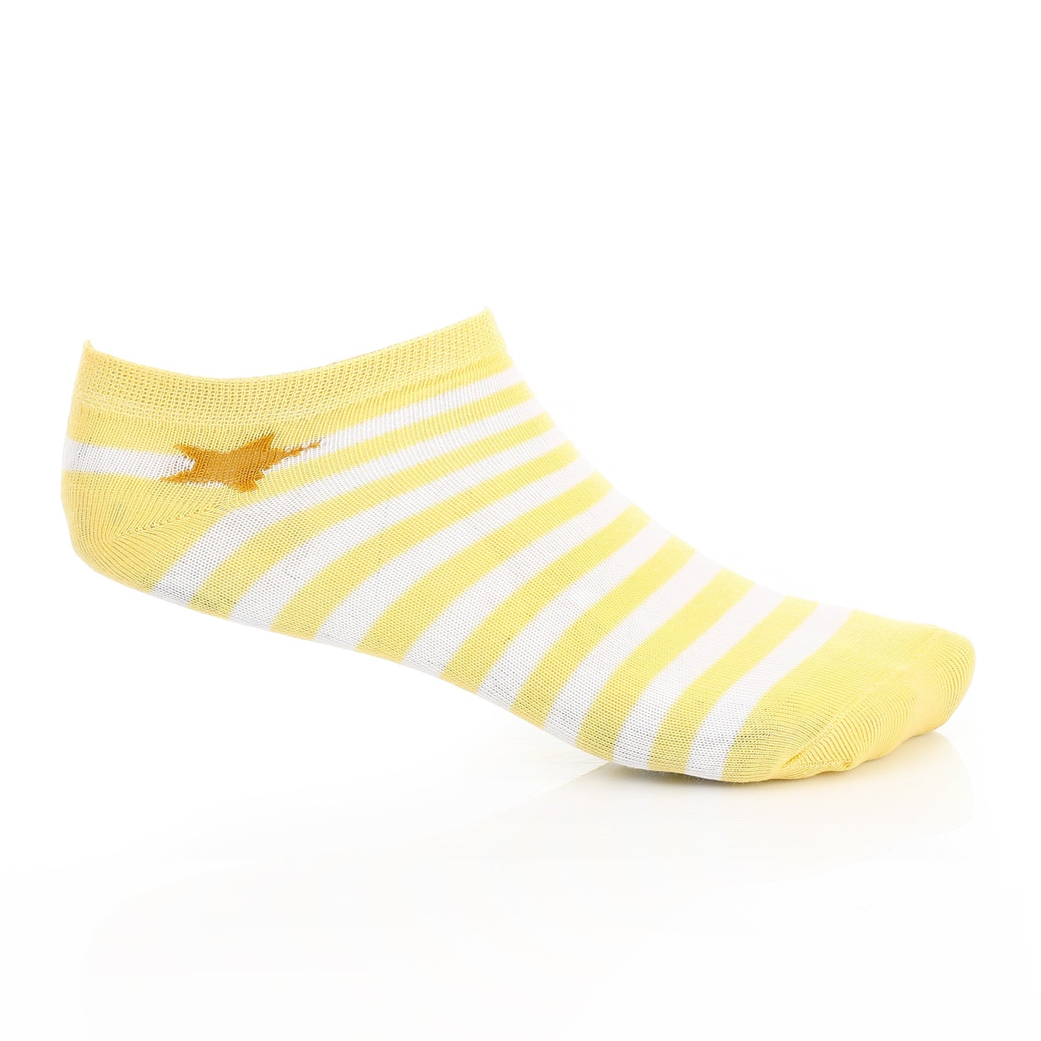 Womens No Show Socks - Yellow & White