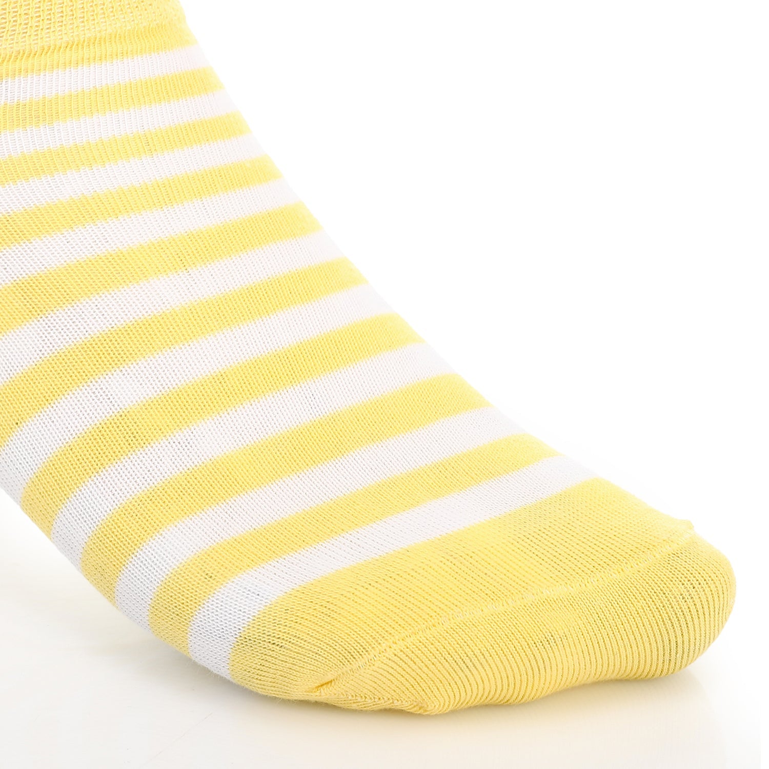 Womens No Show Socks - Yellow & White