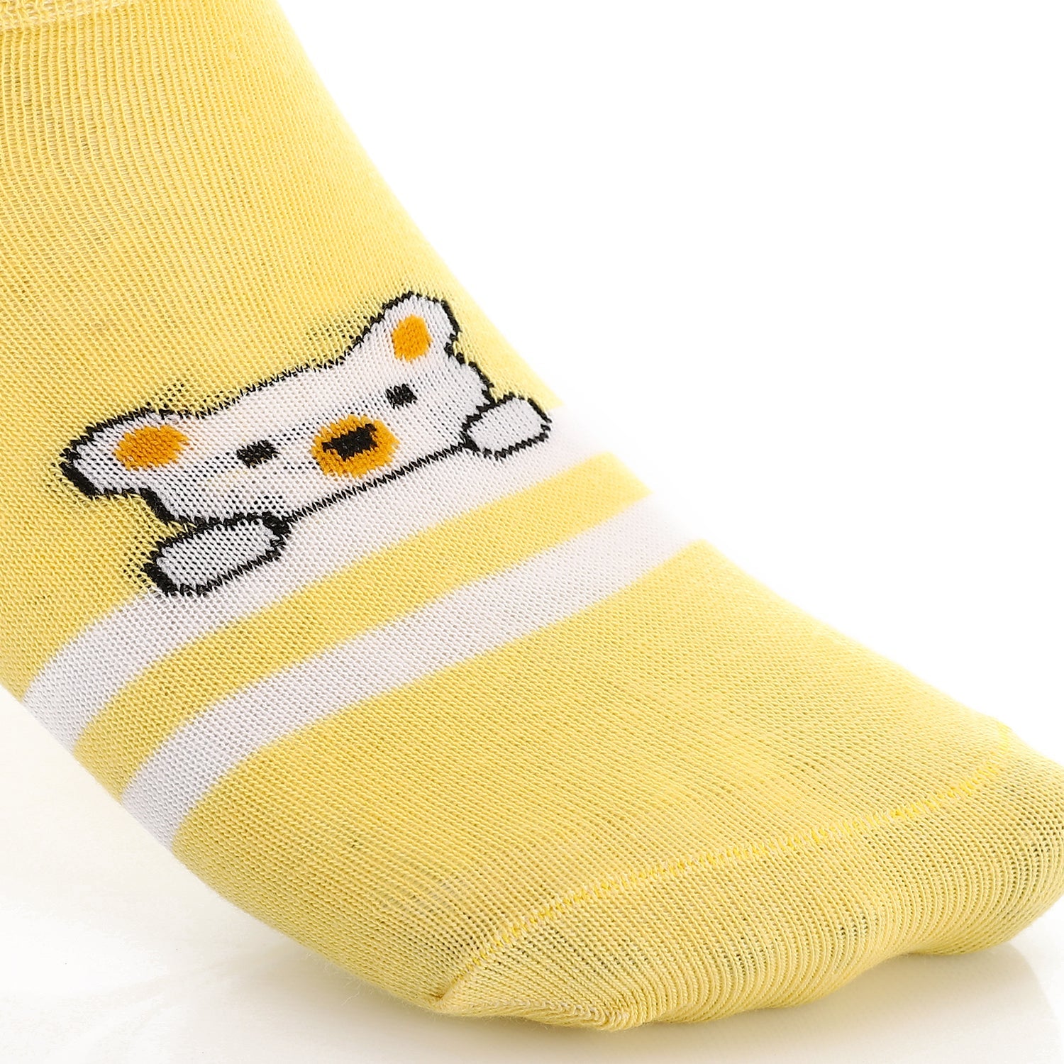 Womens No Show Socks With Drawings - Yellow