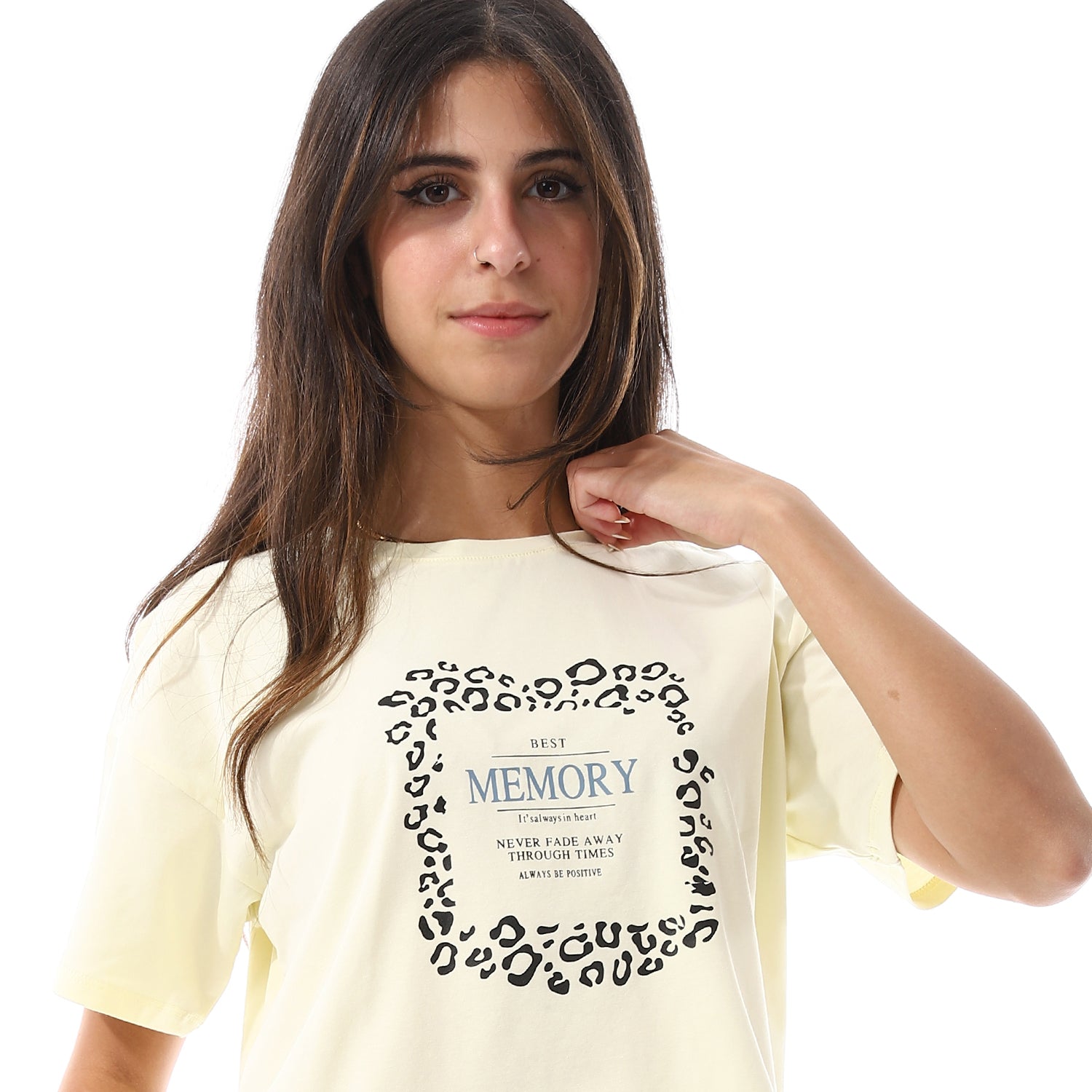 Womens Summer Pajamas Crop Shirt & Pants - Yellow