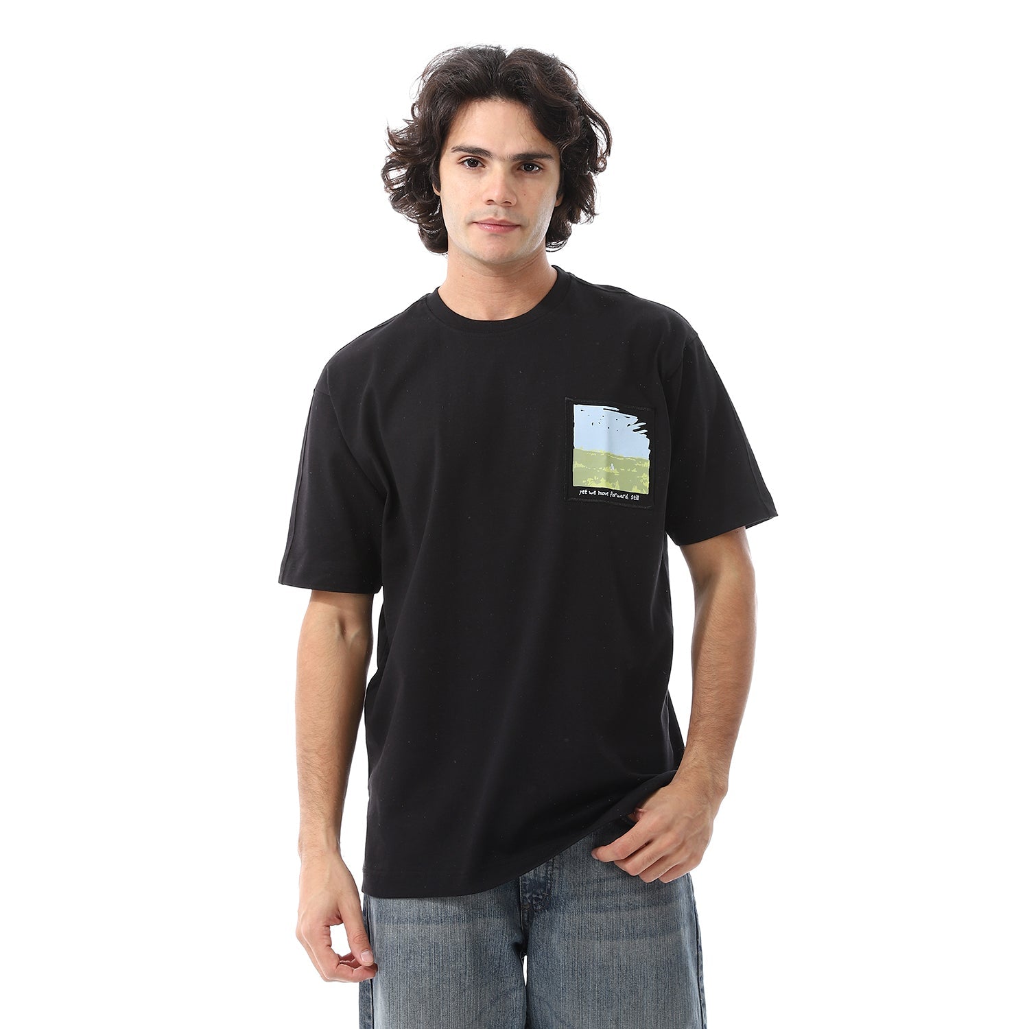 Mens Cotton oversized T-Shirt- Black