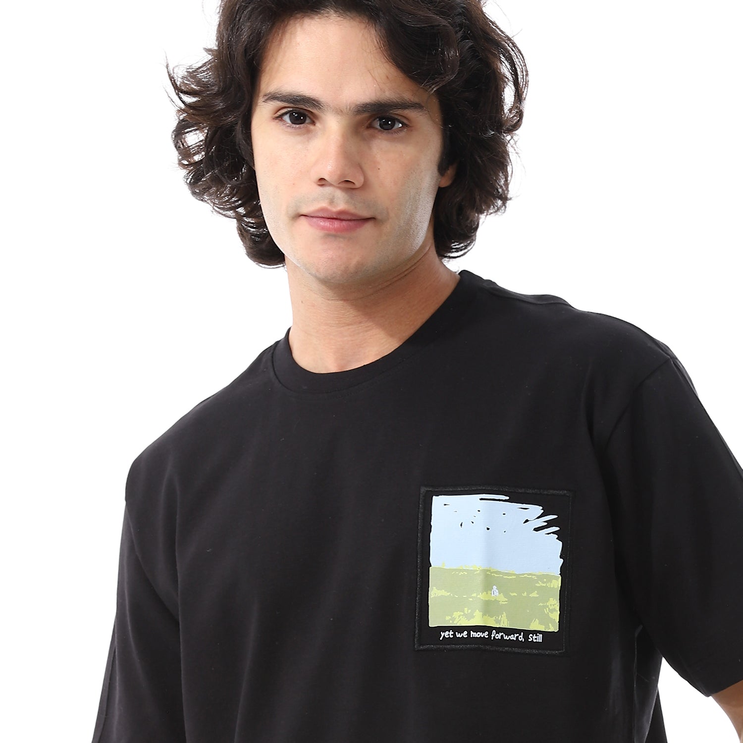Mens Cotton oversized T-Shirt- Black