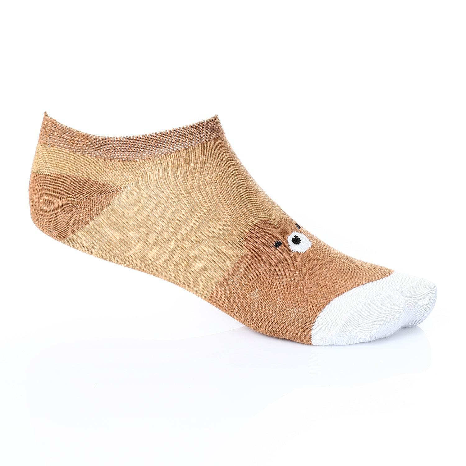 Womens No Show Socks With Drawings - Brown