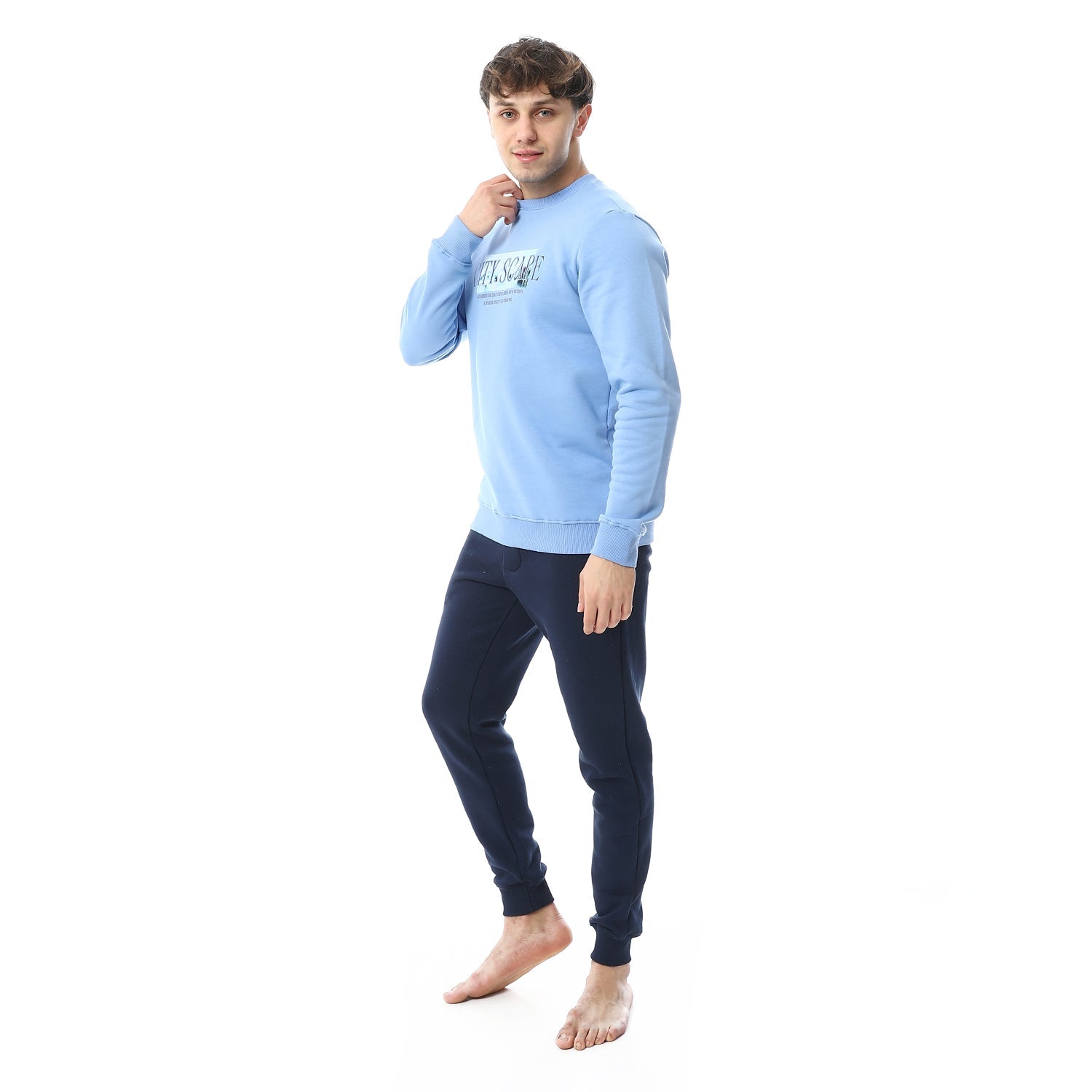Mens Winter Pajama Printed - Blue