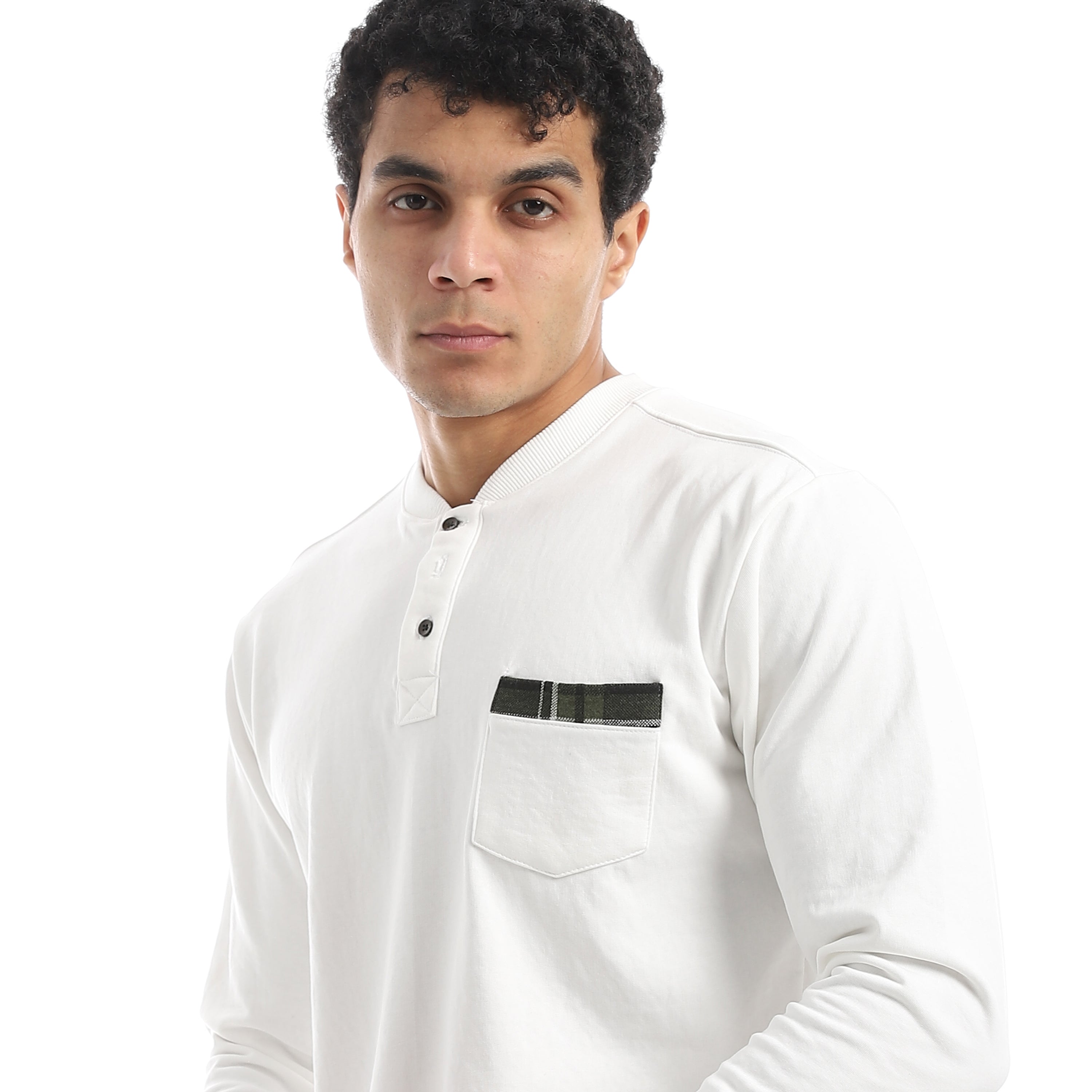 Classic Men’s Pajama Set – Long Sleeve Top & Check Pants - Red cotton