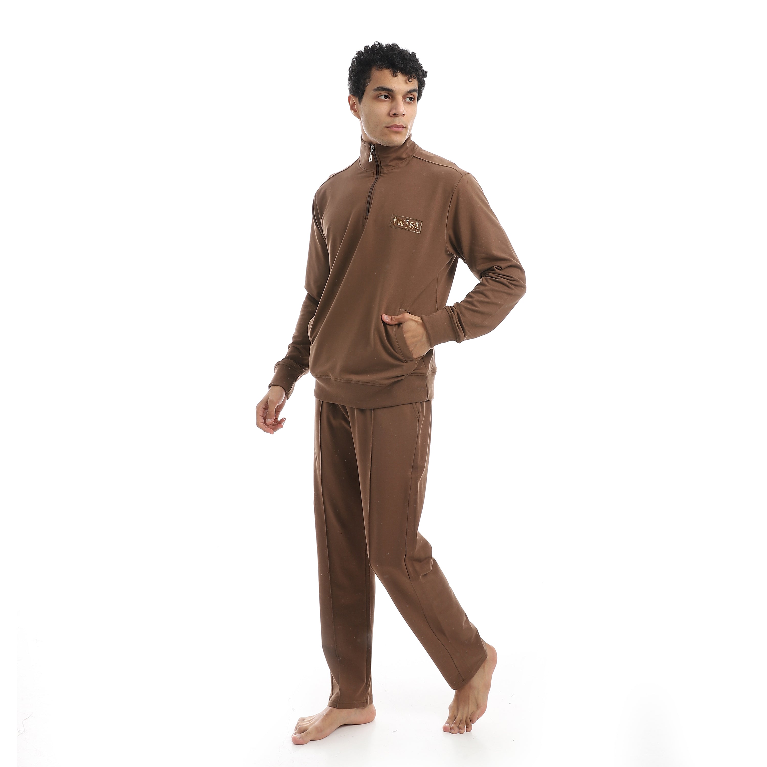 Men’s Comfortable Sleepwear Set - Red cotton