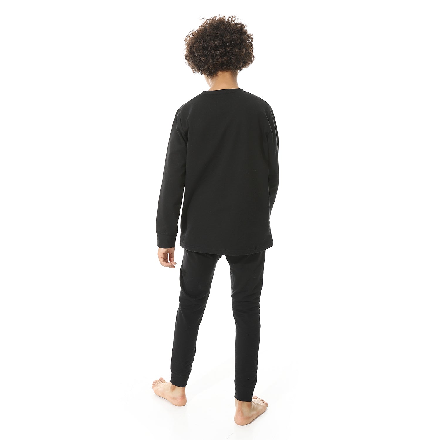 Cozy and Comfortable Thermal Set for Boys Padded Inside - Black