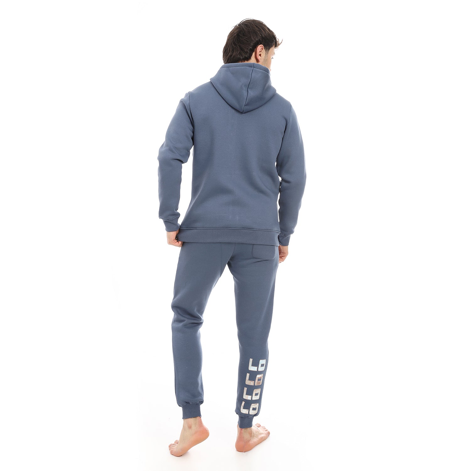 Mens Indigo Printed Winter Hoodie - Modern And Warm Loungewear