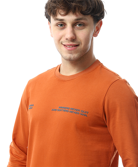 Mens Winter Printed Pajamas -Orange