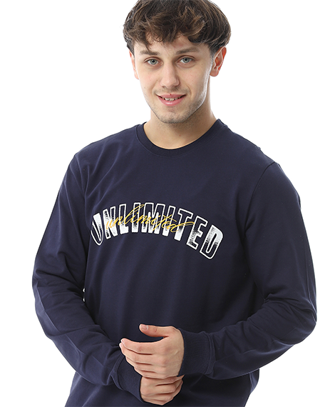 Mens Winter Pajama Printed - Navy