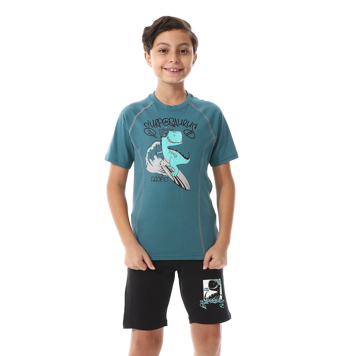 Summer Pajamas For Boys Shorts And Half Sleeves - Ganzari & Black