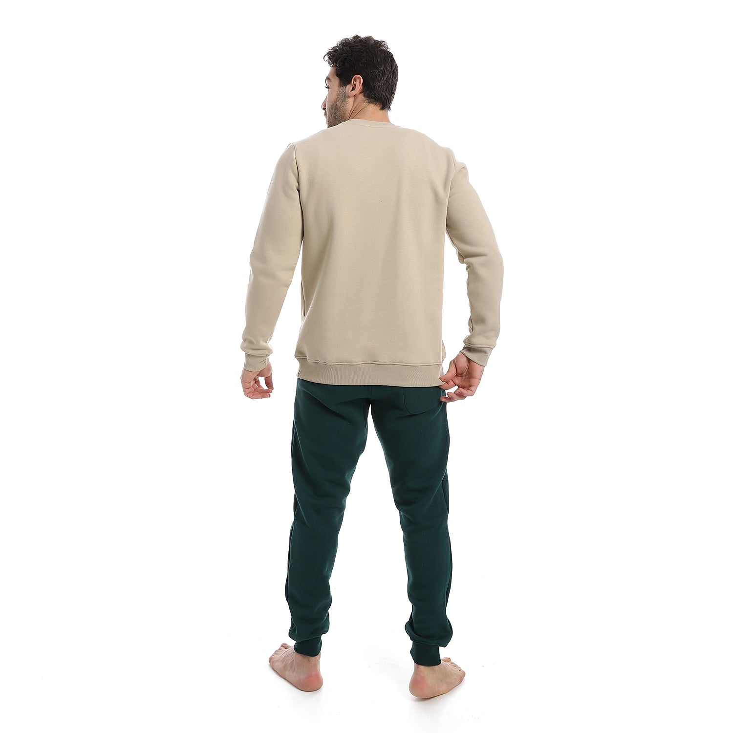 Mens Winter Pajama Printed - Beige