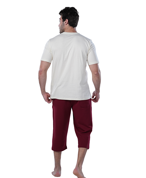 Men's Burgundy Pajama Set