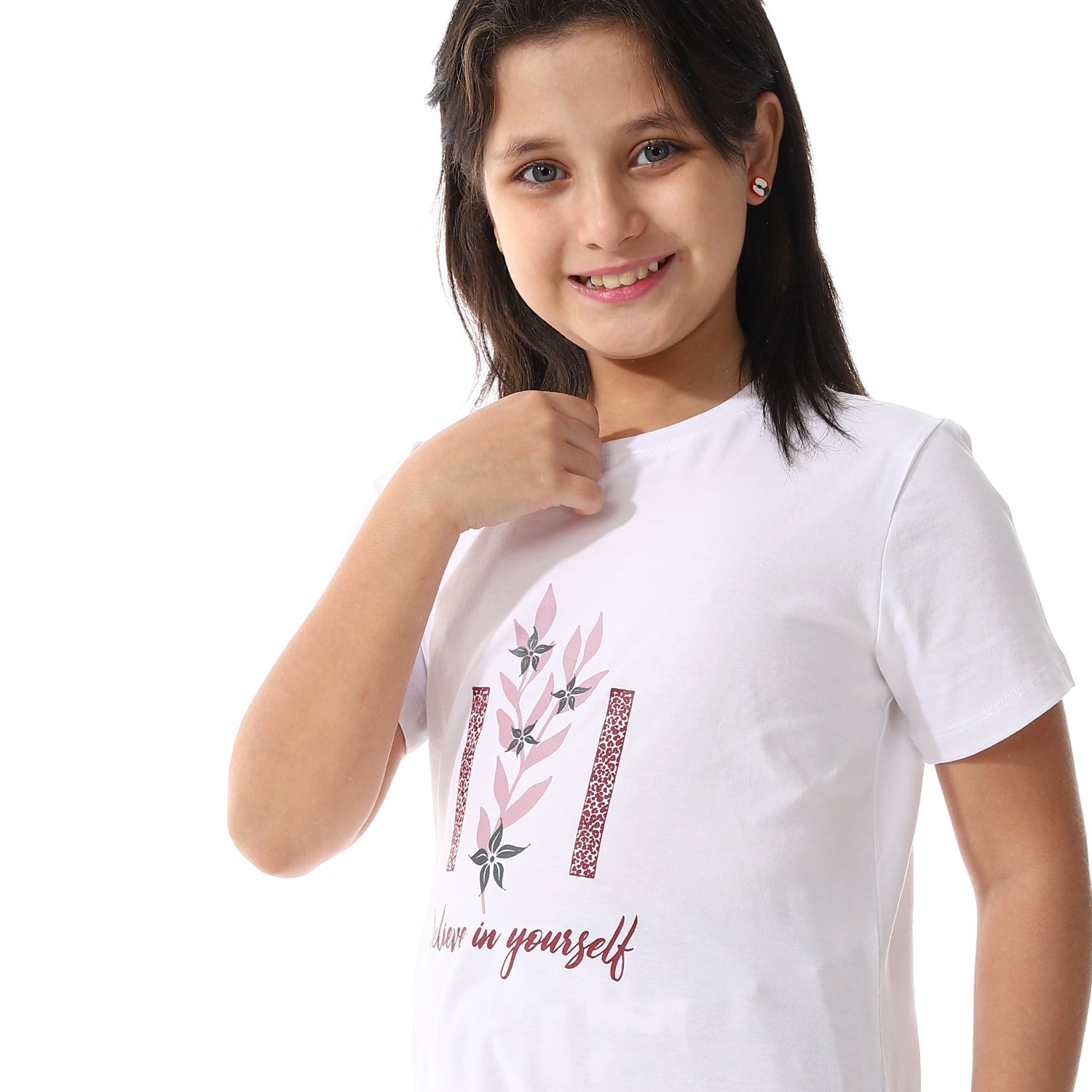 Girls Summer Pajama , Soft And Comfy - White & Red
