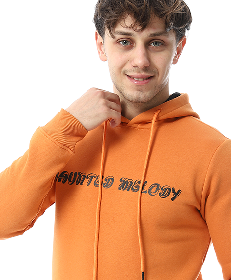 Mens Winter Hoodie Pajamas -Orange