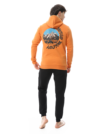 Mens Winter Hoodie Pajamas -Orange