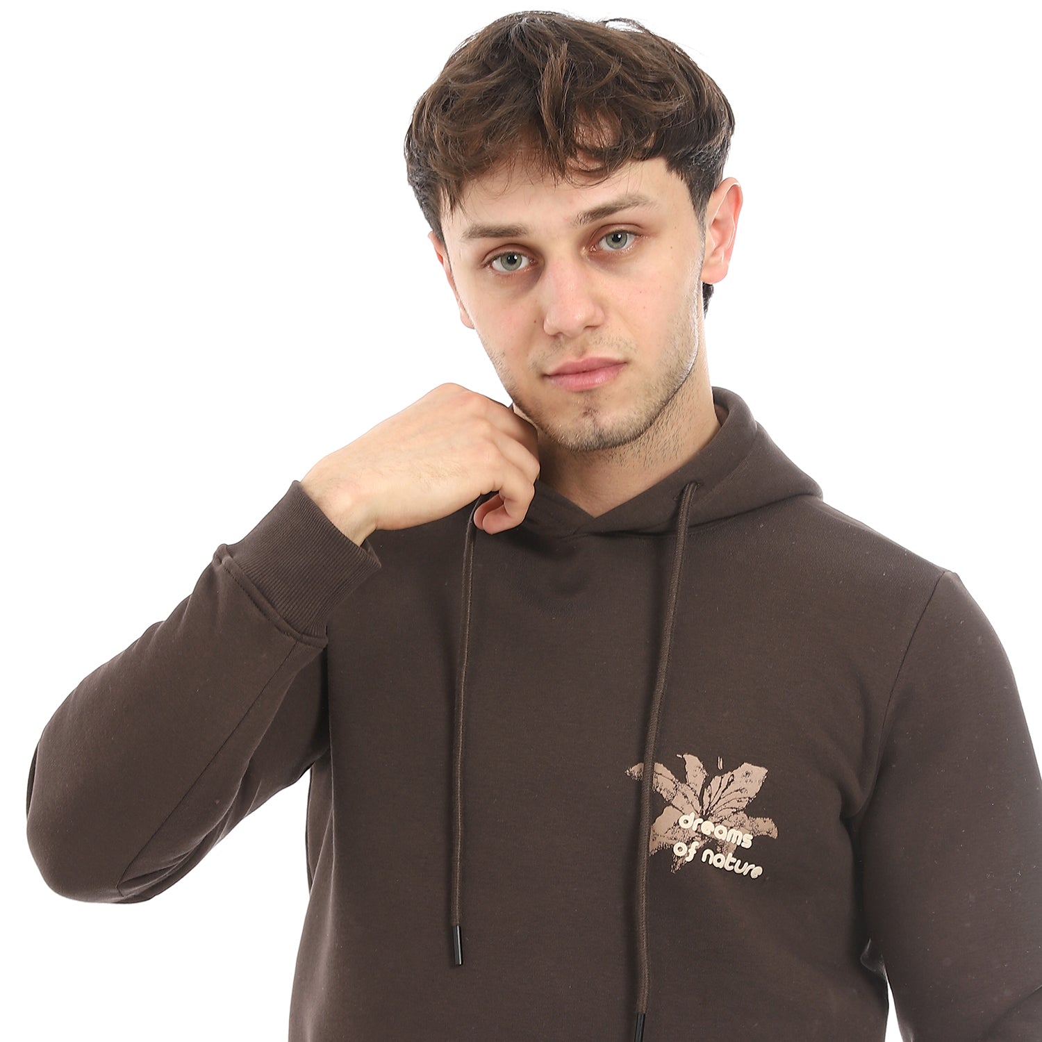 Mens Winter Hoodie Pajamas - Brown