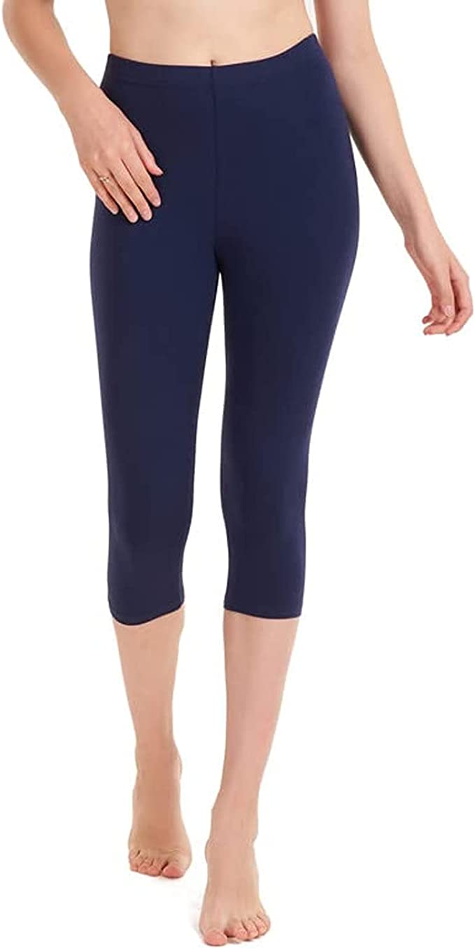 Womens Capri Leggings For Comfort And Style - Navy Blue