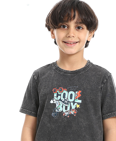 Boy's Summer Pajama - Dark Grey