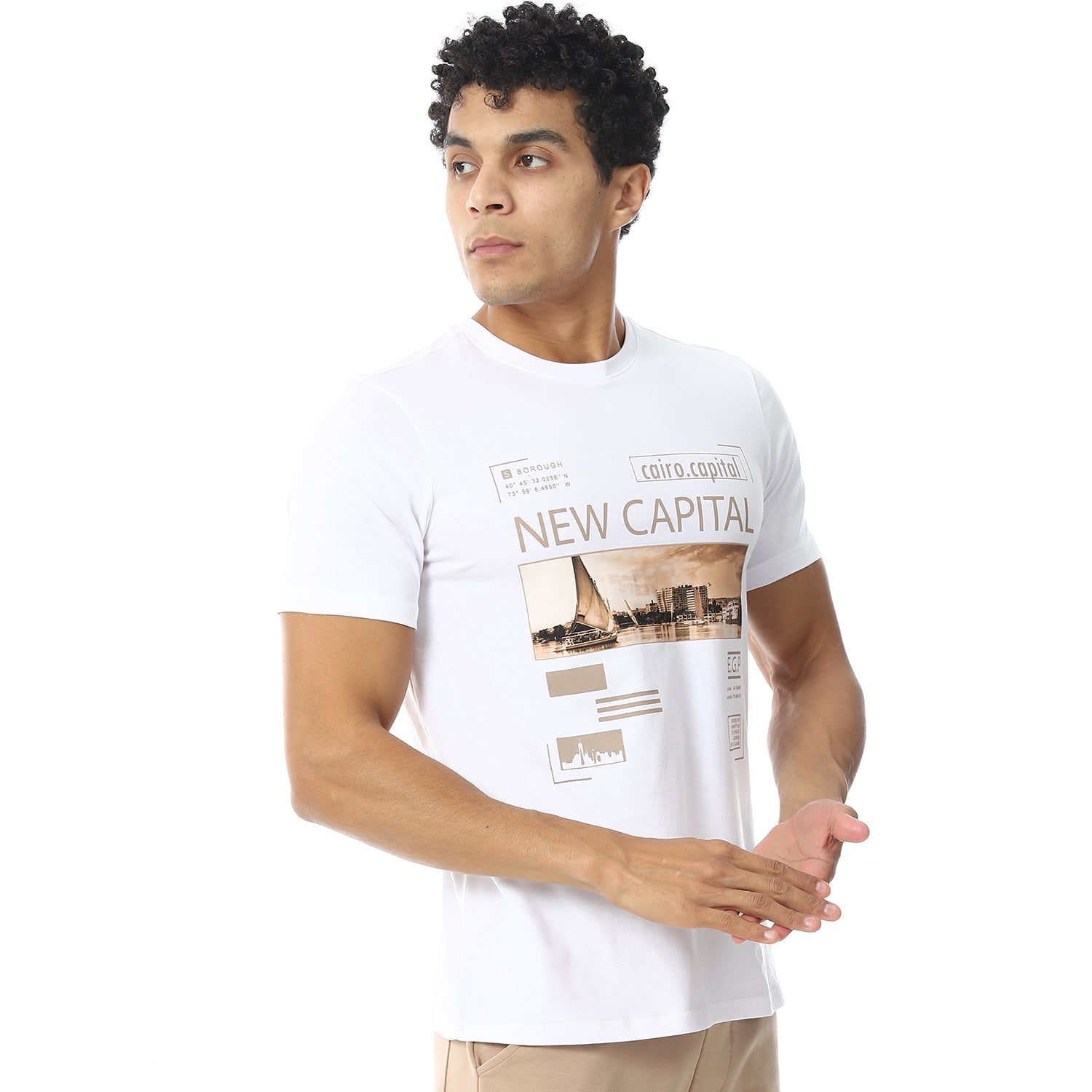 Mens Summer Pajmas, White T-Shirt With Cafe Sweatpants, Stylish and Comfortable Casual Wear