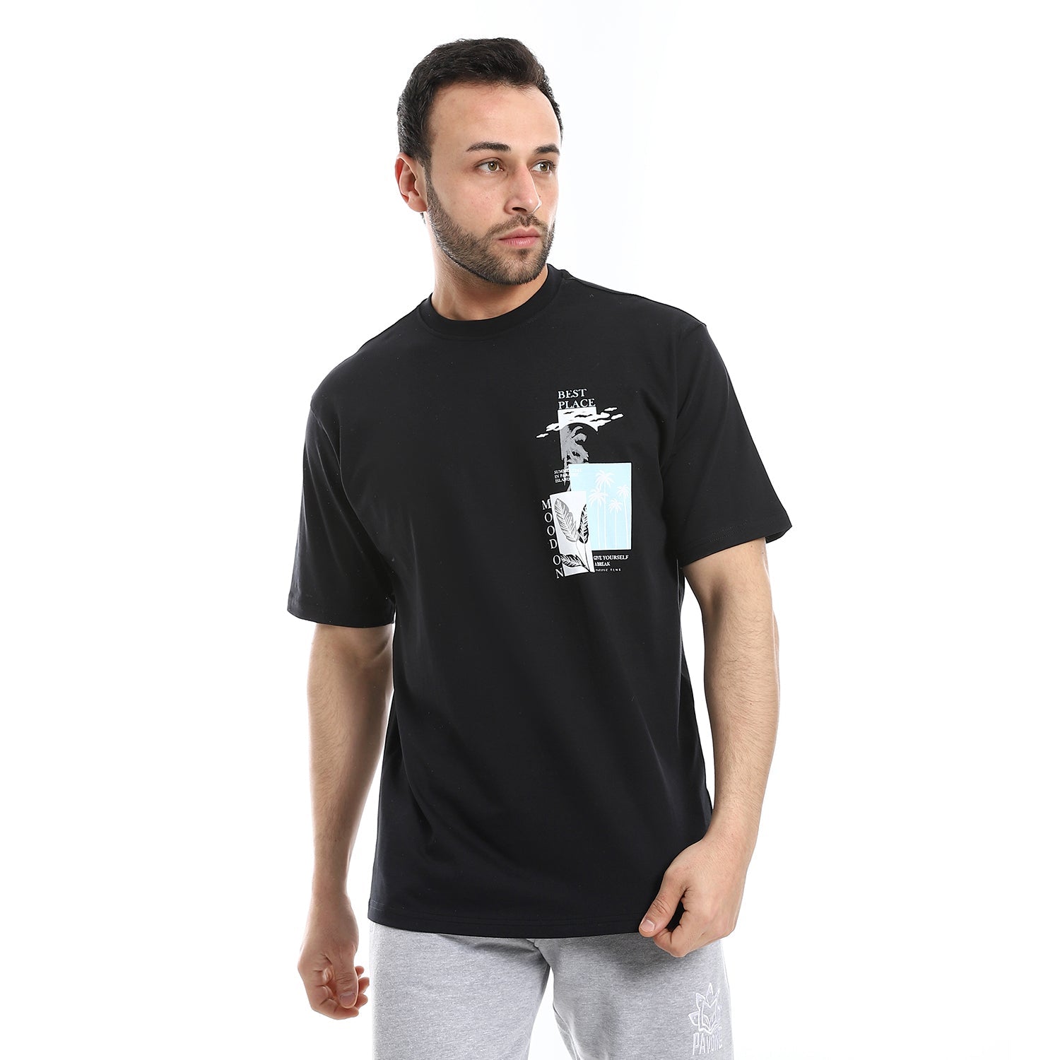 Mens Cotton T-Shirt - Classic And Comfortable Casual Tee - Black
