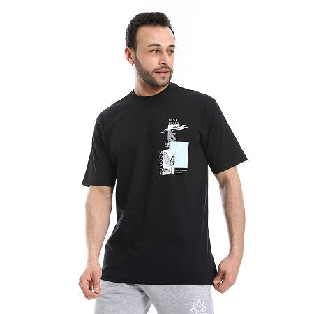 Mens Cotton T-Shirt - Classic And Comfortable Casual Tee - Black